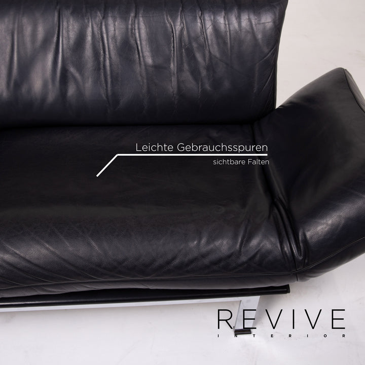 de Sede ds 140 Leder Sofa Schwarz Zweisitzer Liegefunktion #13919