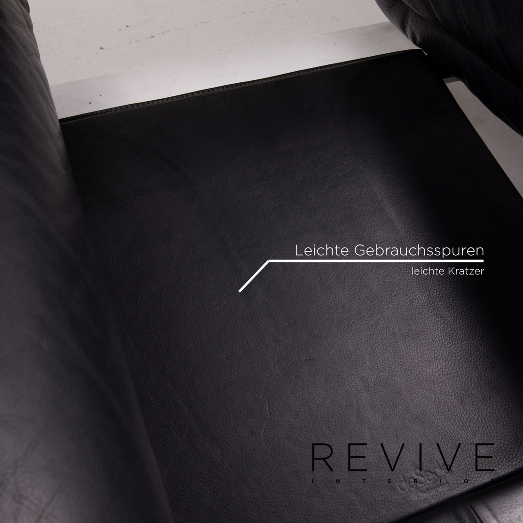 de Sede ds 140 Leder Sofa Schwarz Zweisitzer Liegefunktion #13919