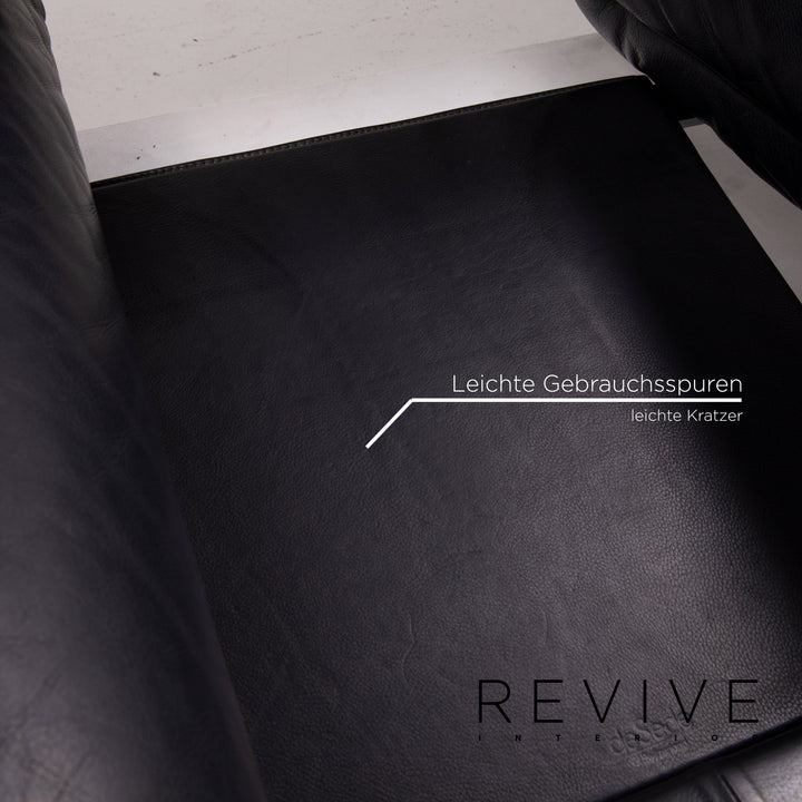 de Sede ds 140 Leder Sofa Schwarz Zweisitzer Liegefunktion #13919