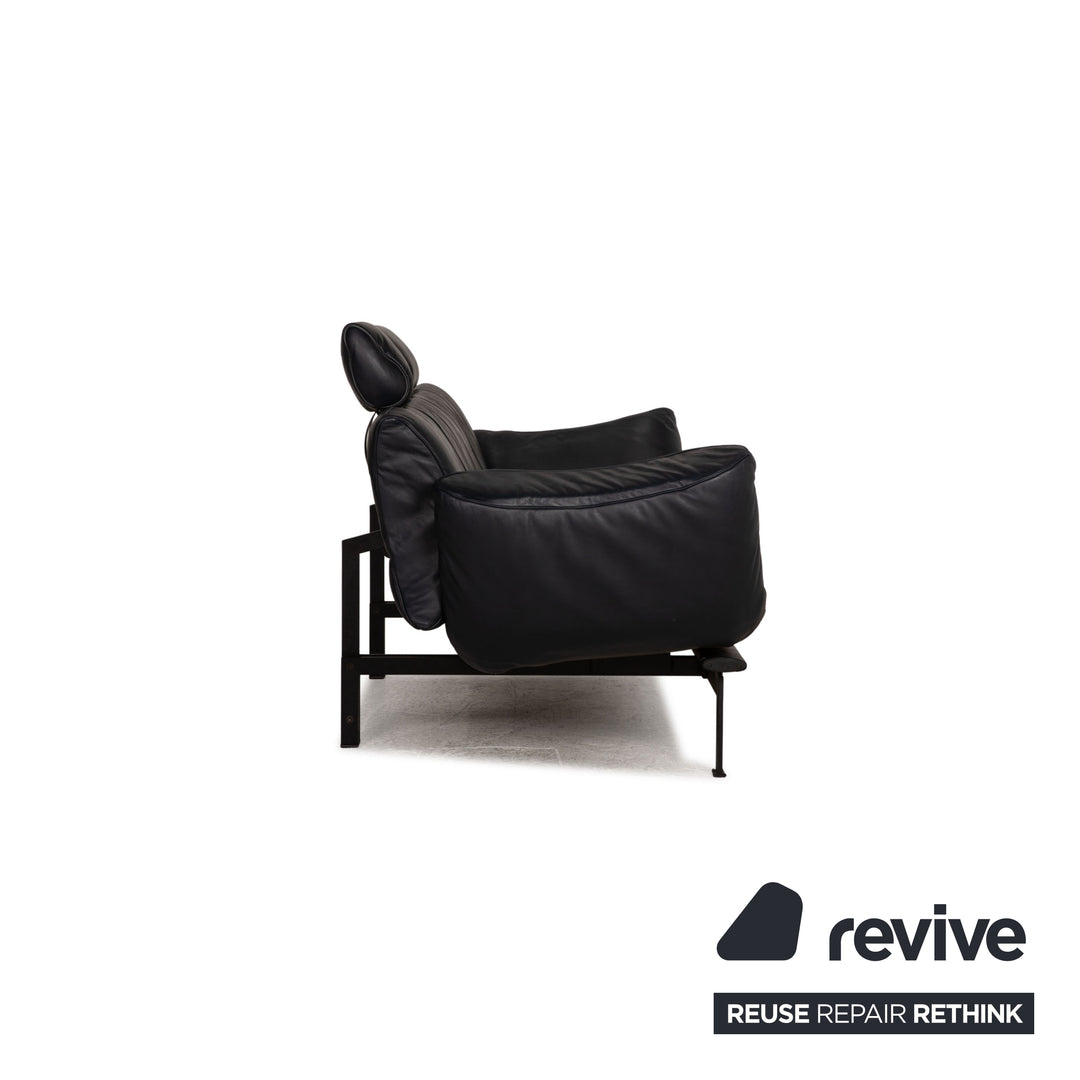 de Sede DS 140 Leder Zweisitzer Blau Dunkelblau Sofa Couch Funktion