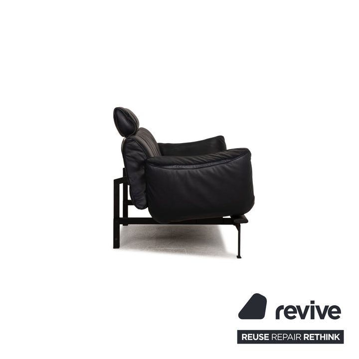 de Sede DS 140 Leder Zweisitzer Blau Dunkelblau Sofa Couch Funktion