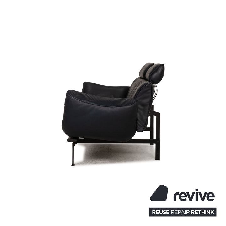 de Sede DS 140 Leder Zweisitzer Blau Dunkelblau Sofa Couch Funktion