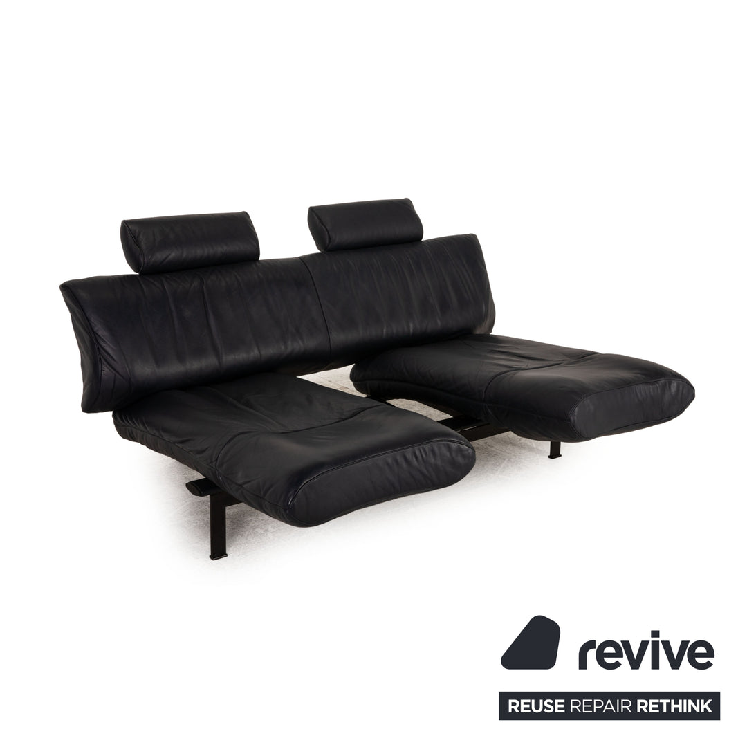 de Sede DS 140 Leder Zweisitzer Blau Dunkelblau Sofa Couch Funktion