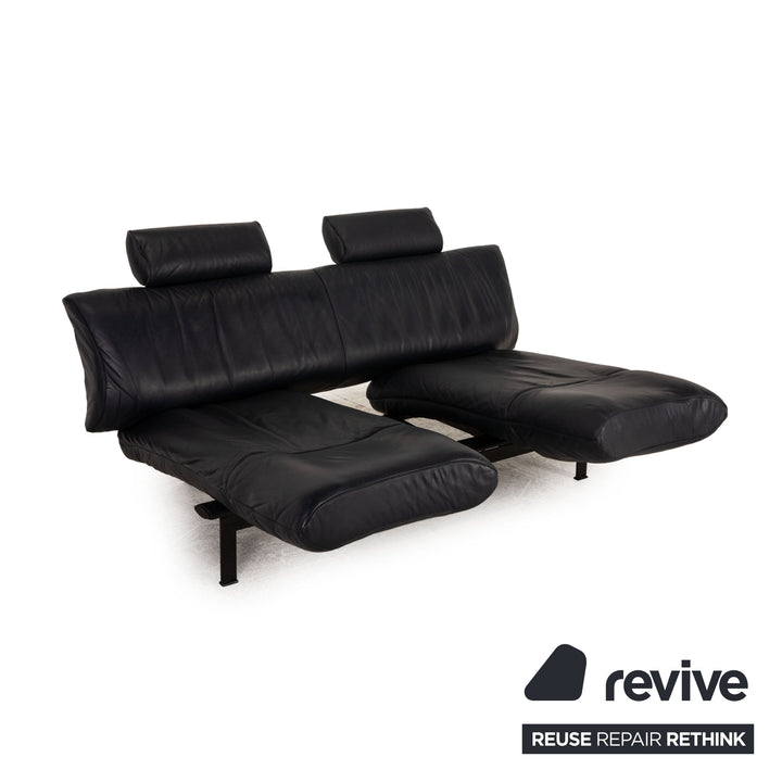 de Sede DS 140 Leder Zweisitzer Blau Dunkelblau Sofa Couch Funktion