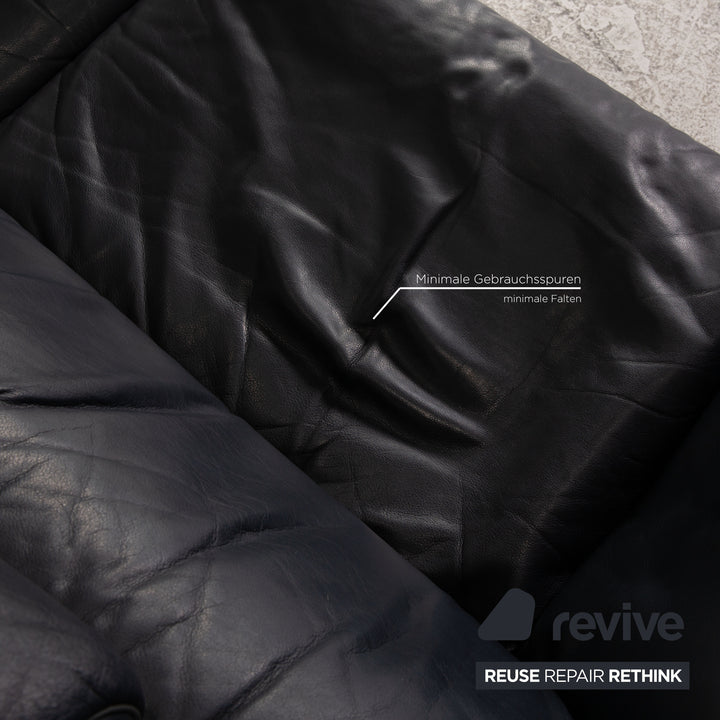 de Sede DS 140 Leder Zweisitzer Blau Dunkelblau Sofa Couch Funktion
