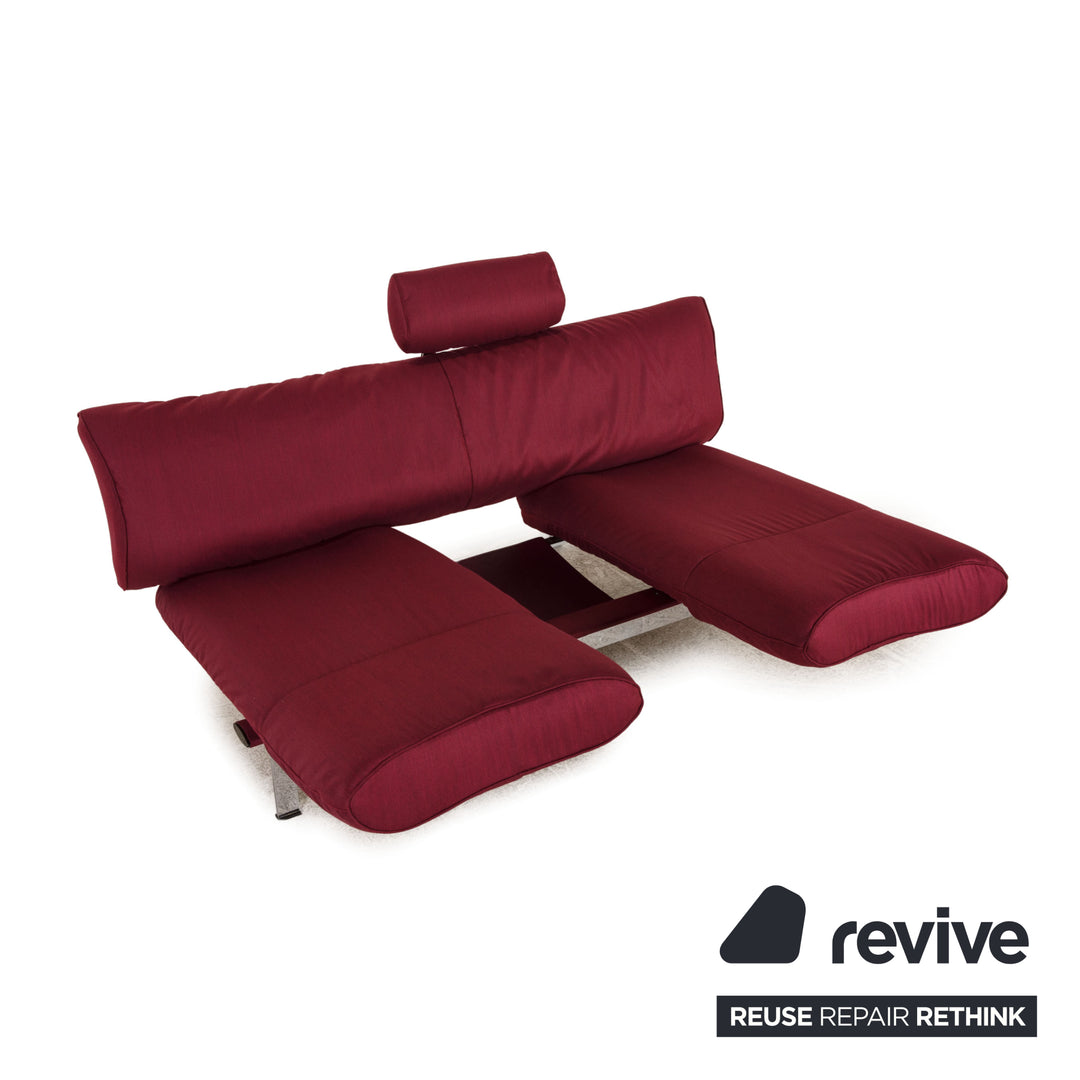 de Sede DS 140 Stoff Zweisitzer Rot Sofa Couch Funktion Neubezug