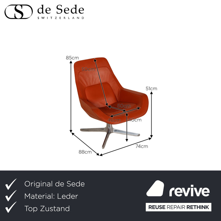 de Sede DS 144 Leder Sessel Orange