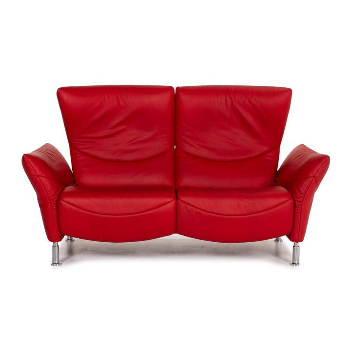 de Sede DS 145 Leder Sofa Rot Zweisitzer Funktion Couch #15325