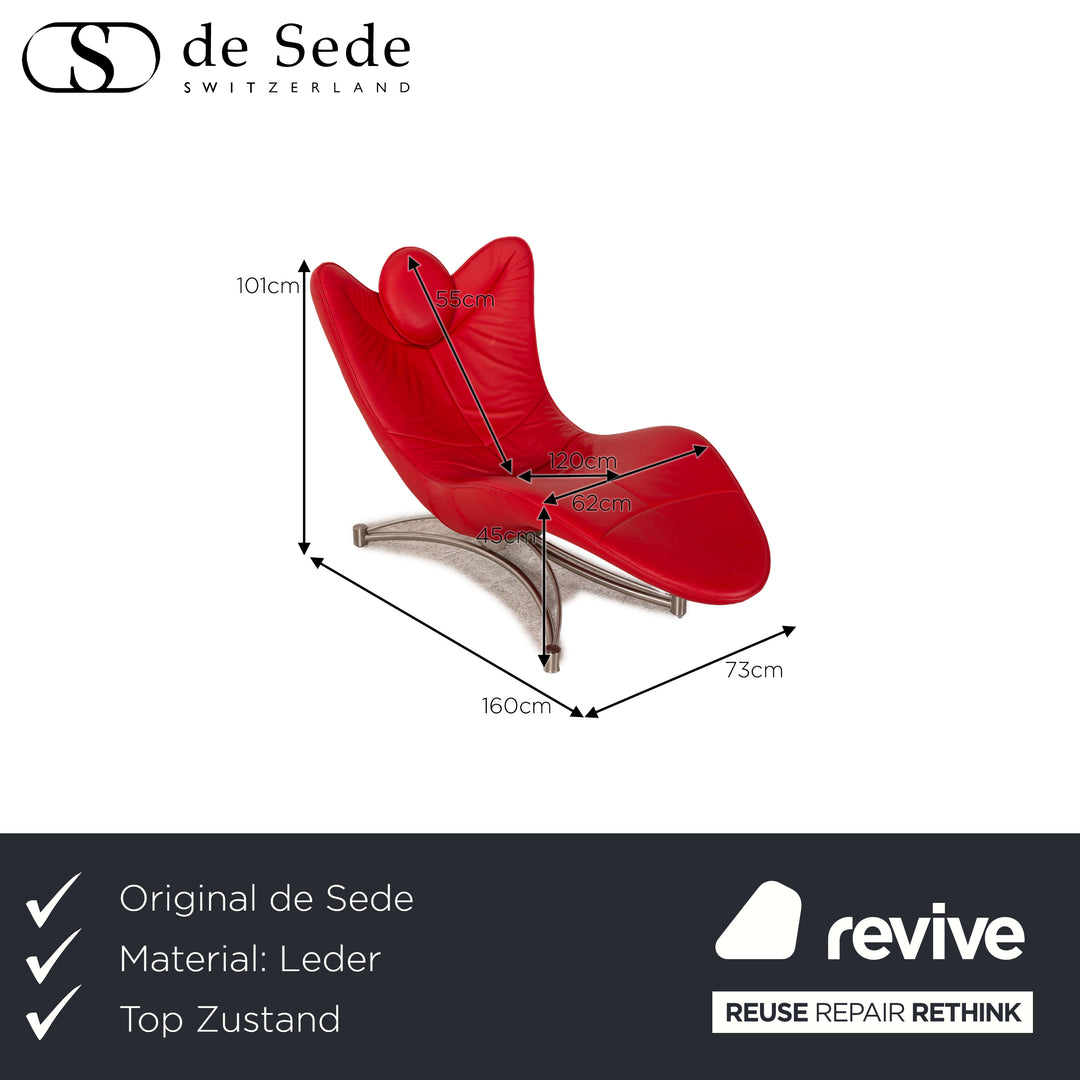 de Sede DS 151 leather lounger red