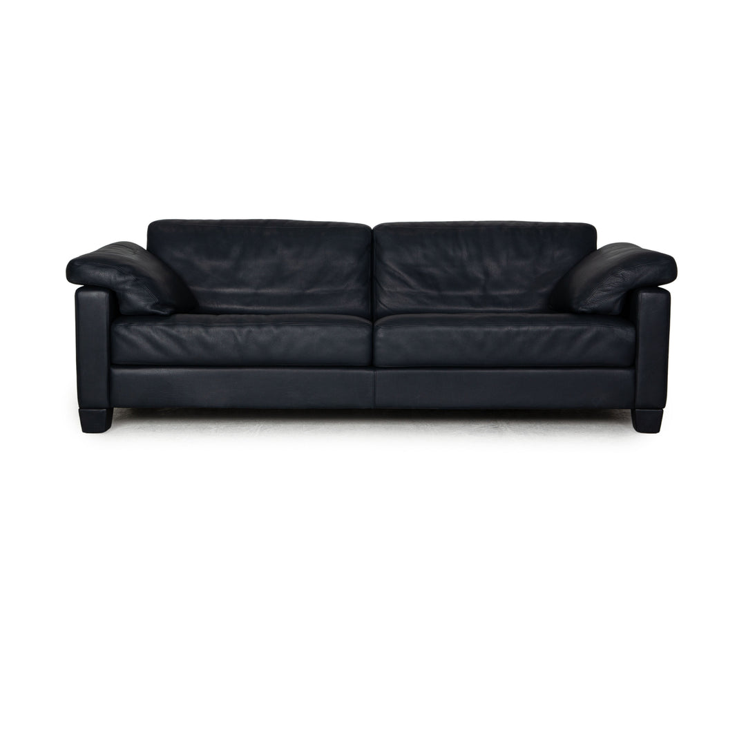 de Sede Ds 17 Leder Dreisitzer Blau Dunkelblau Sofa Couch