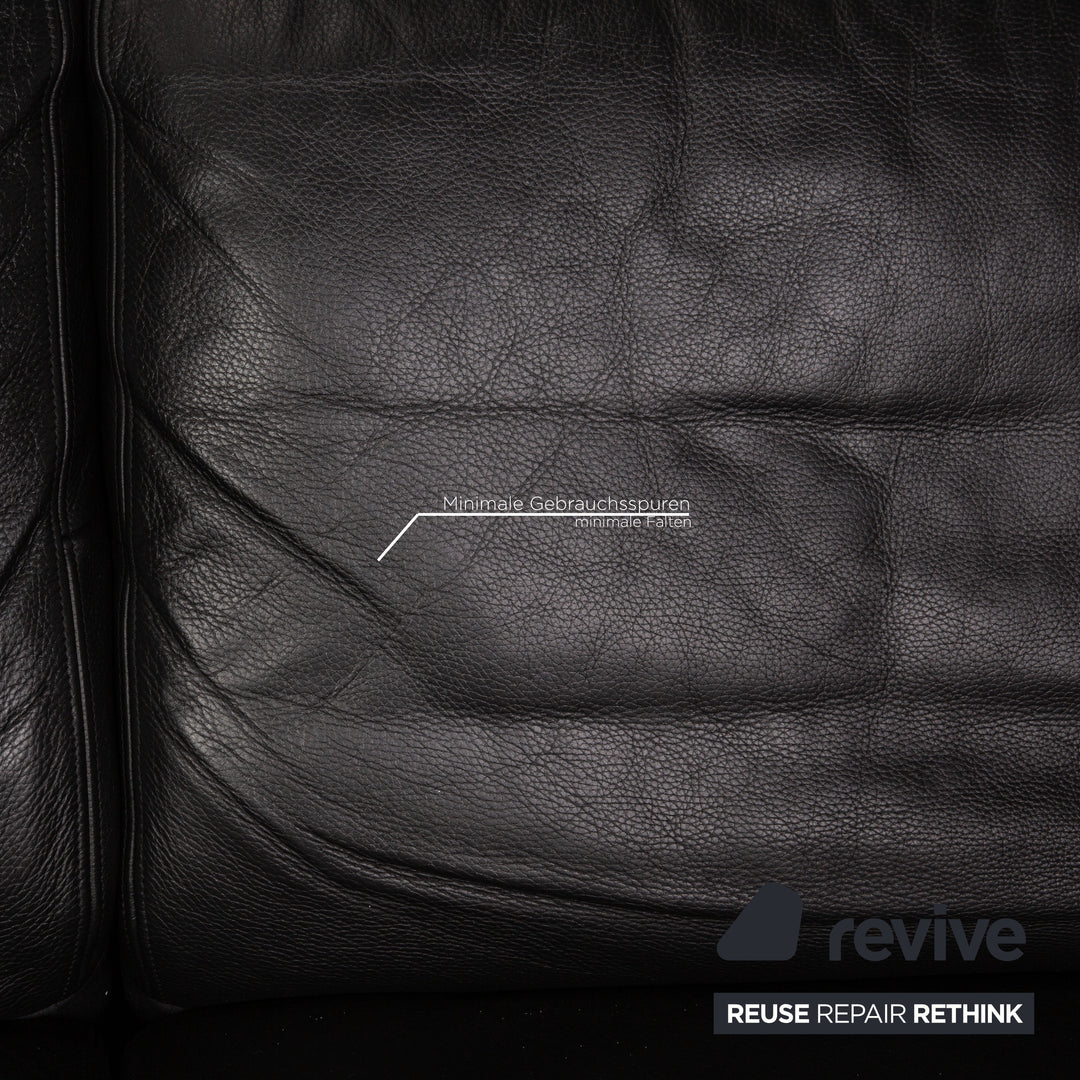 de Sede DS 17 Leder Dreisitzer Schwarz Sofa Couch