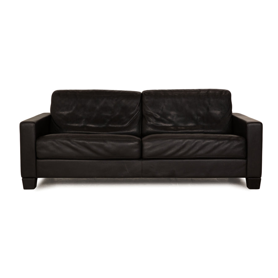 de Sede DS 17 Leder Dreisitzer Schwarz Sofa Couch
