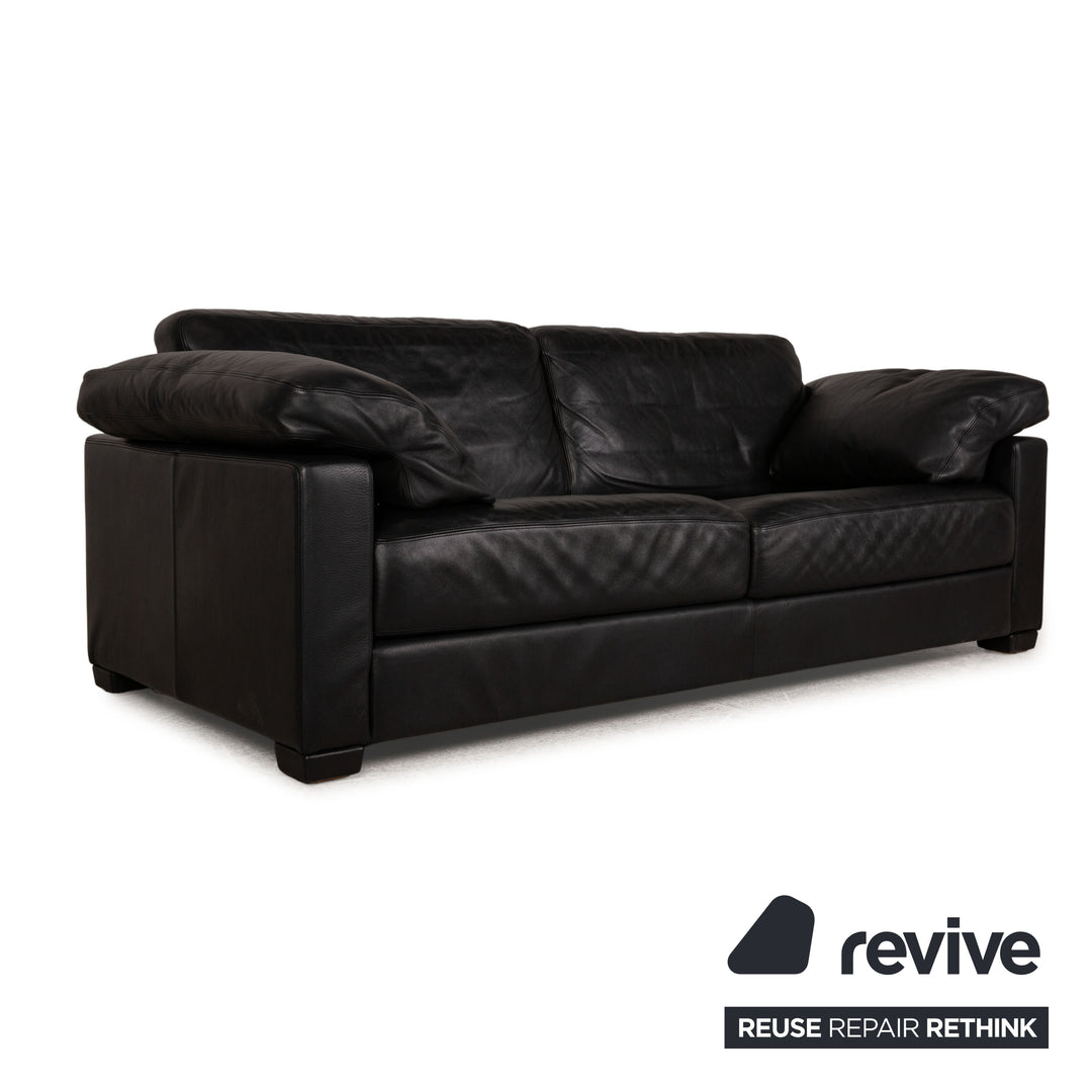 de Sede DS 17 Leder Dreisitzer Schwarz Sofa Couch