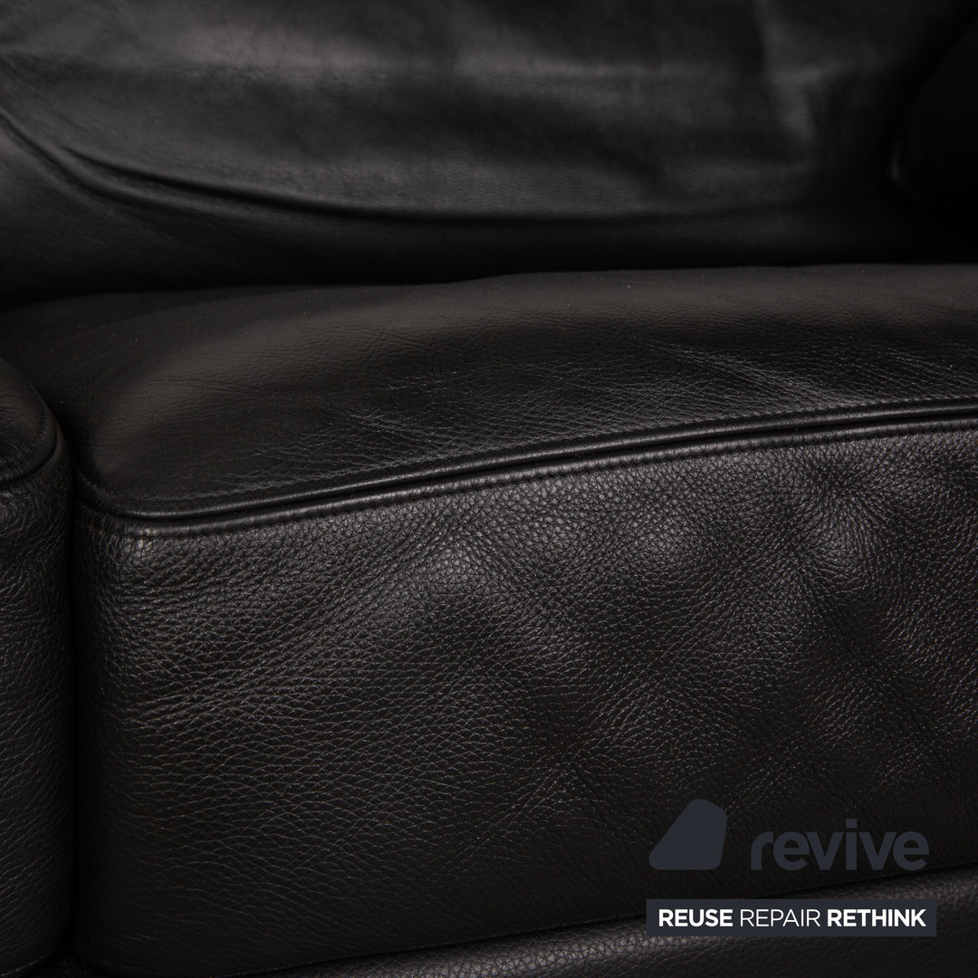 de Sede DS 17 Leder Dreisitzer Schwarz Sofa Couch