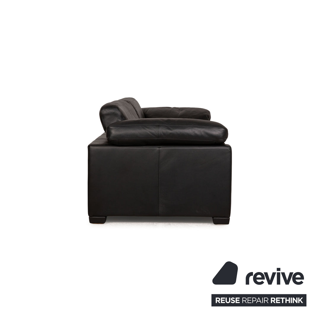 de Sede DS 17 Leder Dreisitzer Schwarz Sofa Couch