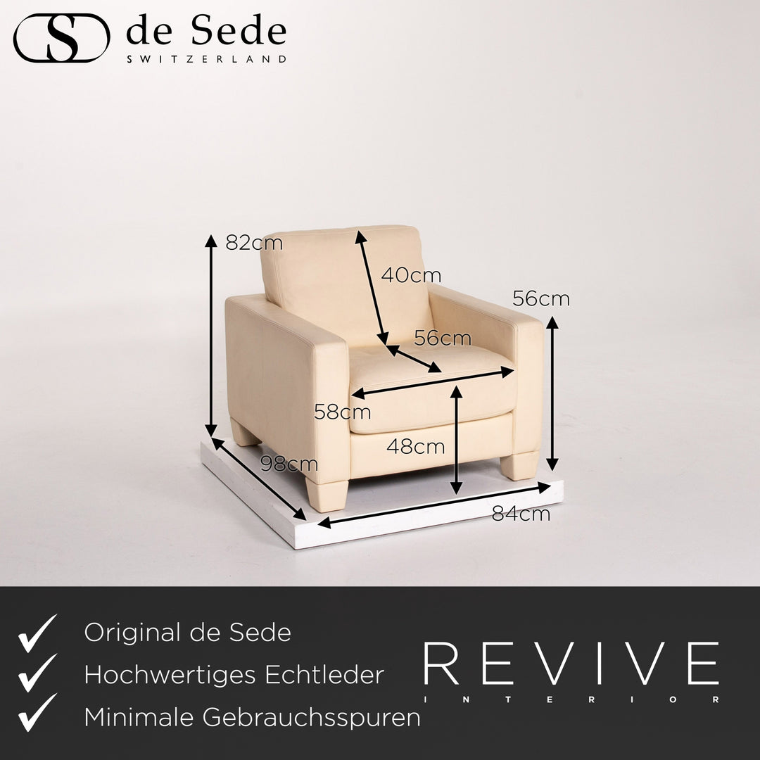 de Sede DS 17 Leder Sessel Garnitur Creme 2x Sessel #13798