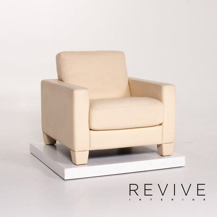 de Sede DS 17 Leder Sessel Garnitur Creme 2x Sessel #13798