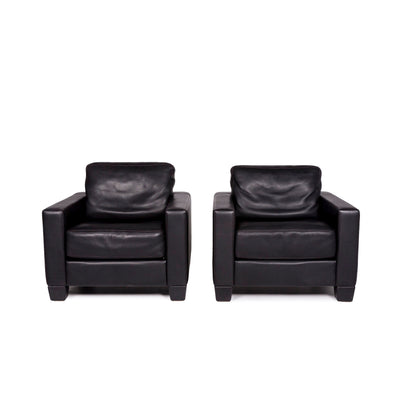 de Sede DS 17 Leder Sessel Garnitur Schwarz 2x Sessel #11351