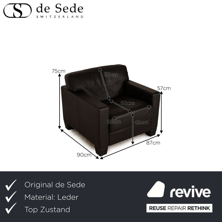 de Sede DS 17 Leder Sessel Schwarz