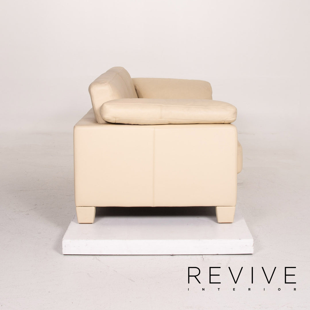 de Sede ds 17 Leder Sofa Beige Dreisitzer Couch #14576