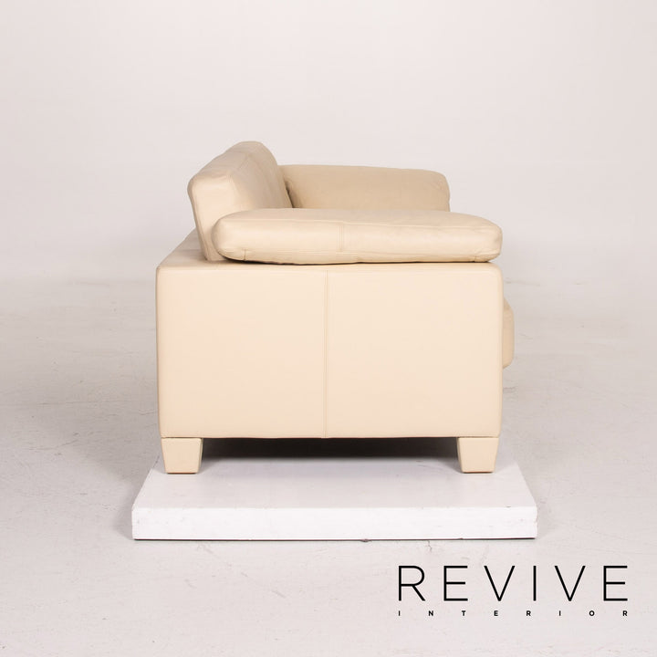 de Sede ds 17 Leder Sofa Beige Dreisitzer Couch #14576