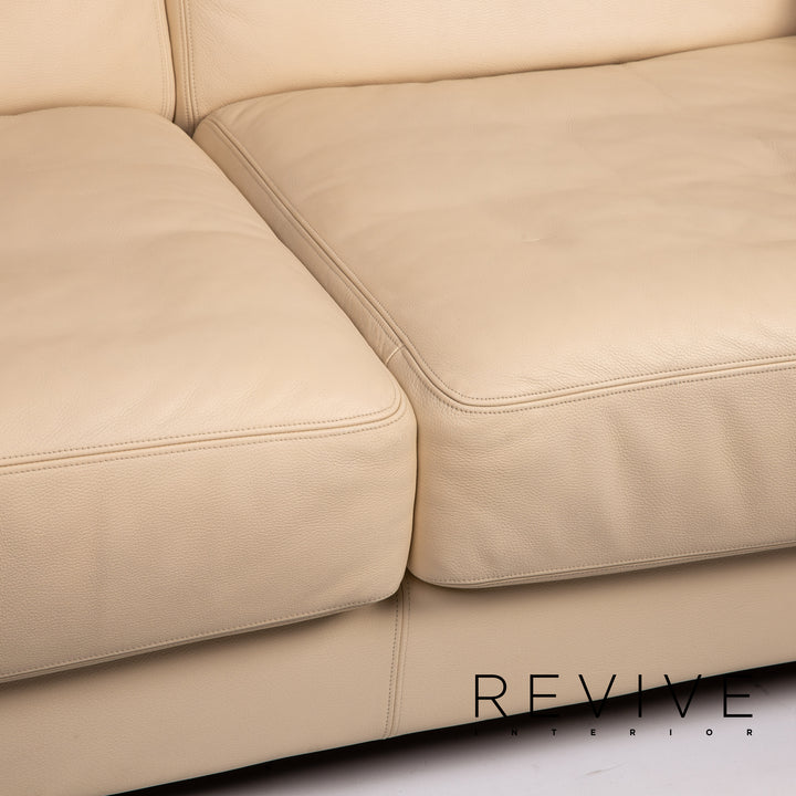 de Sede ds 17 Leder Sofa Beige Dreisitzer Couch #14576