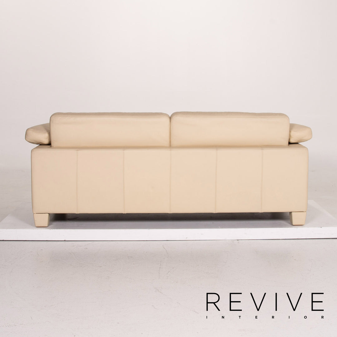 de Sede ds 17 Leder Sofa Beige Dreisitzer Couch #14576