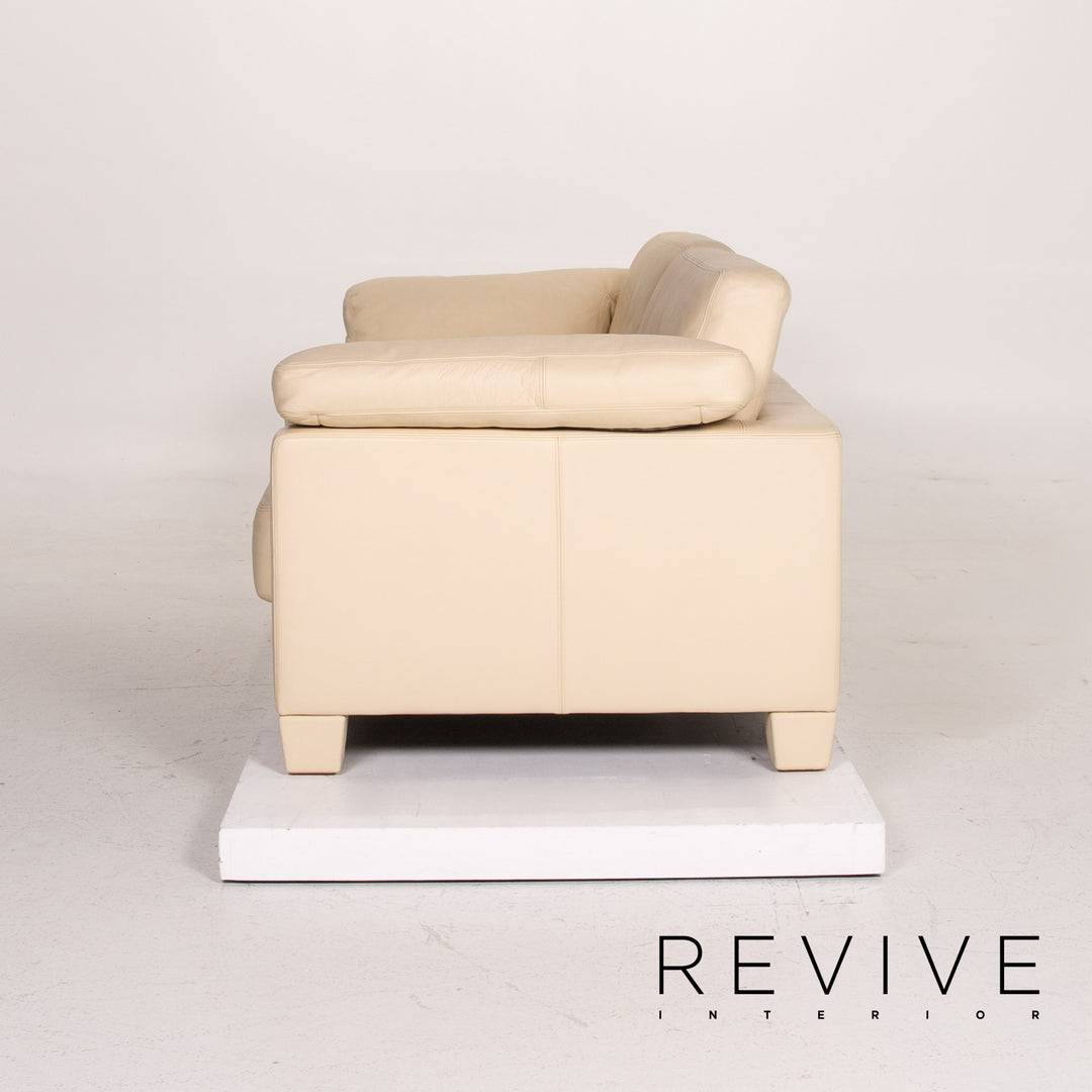 de Sede ds 17 Leder Sofa Beige Dreisitzer Couch #14576