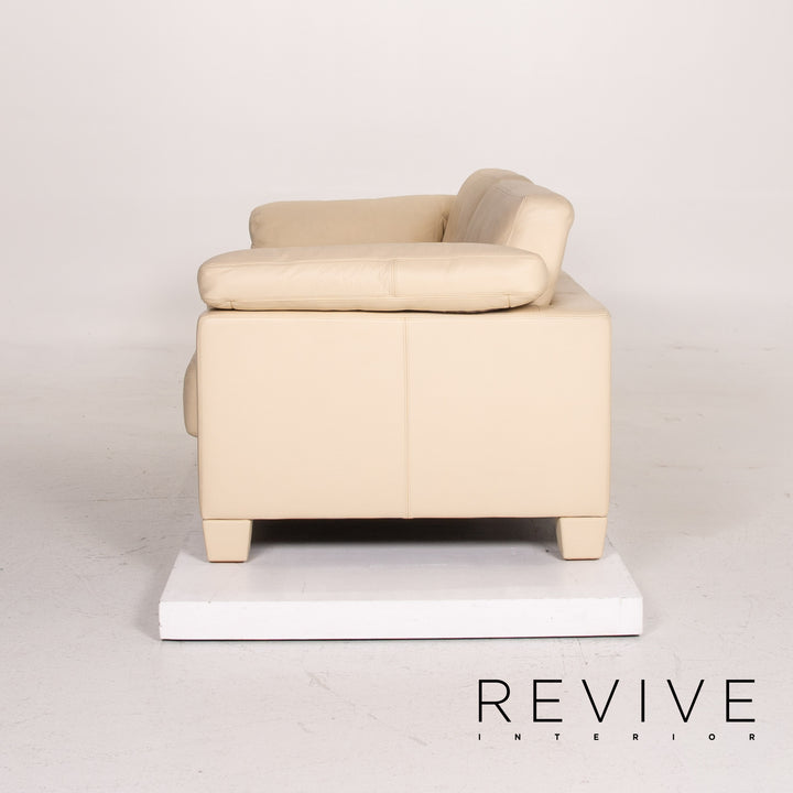 de Sede ds 17 Leder Sofa Beige Dreisitzer Couch #14576