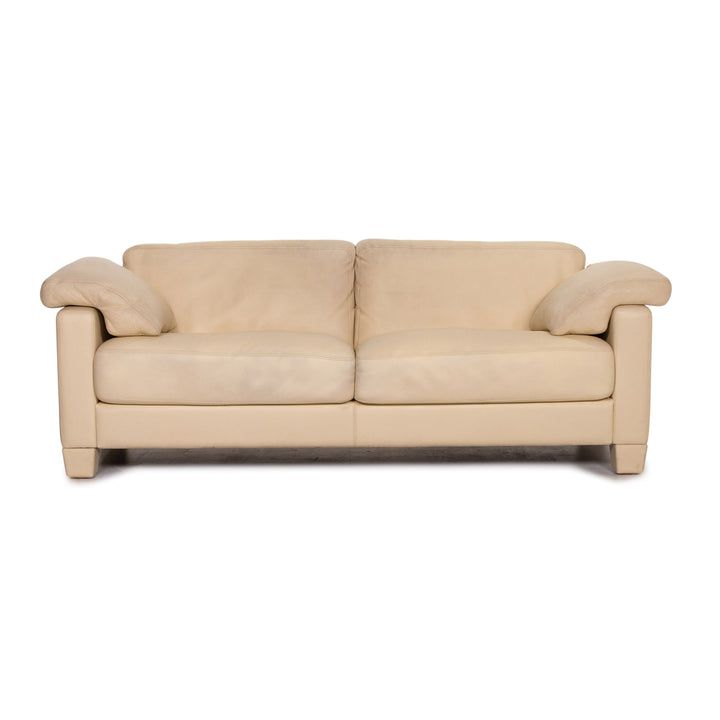 de Sede DS 17 Leder Sofa Creme Zweisitzer Couch #15465