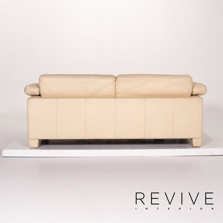 de Sede DS 17 leather sofa set cream 1x three-seater 2x armchair #13796