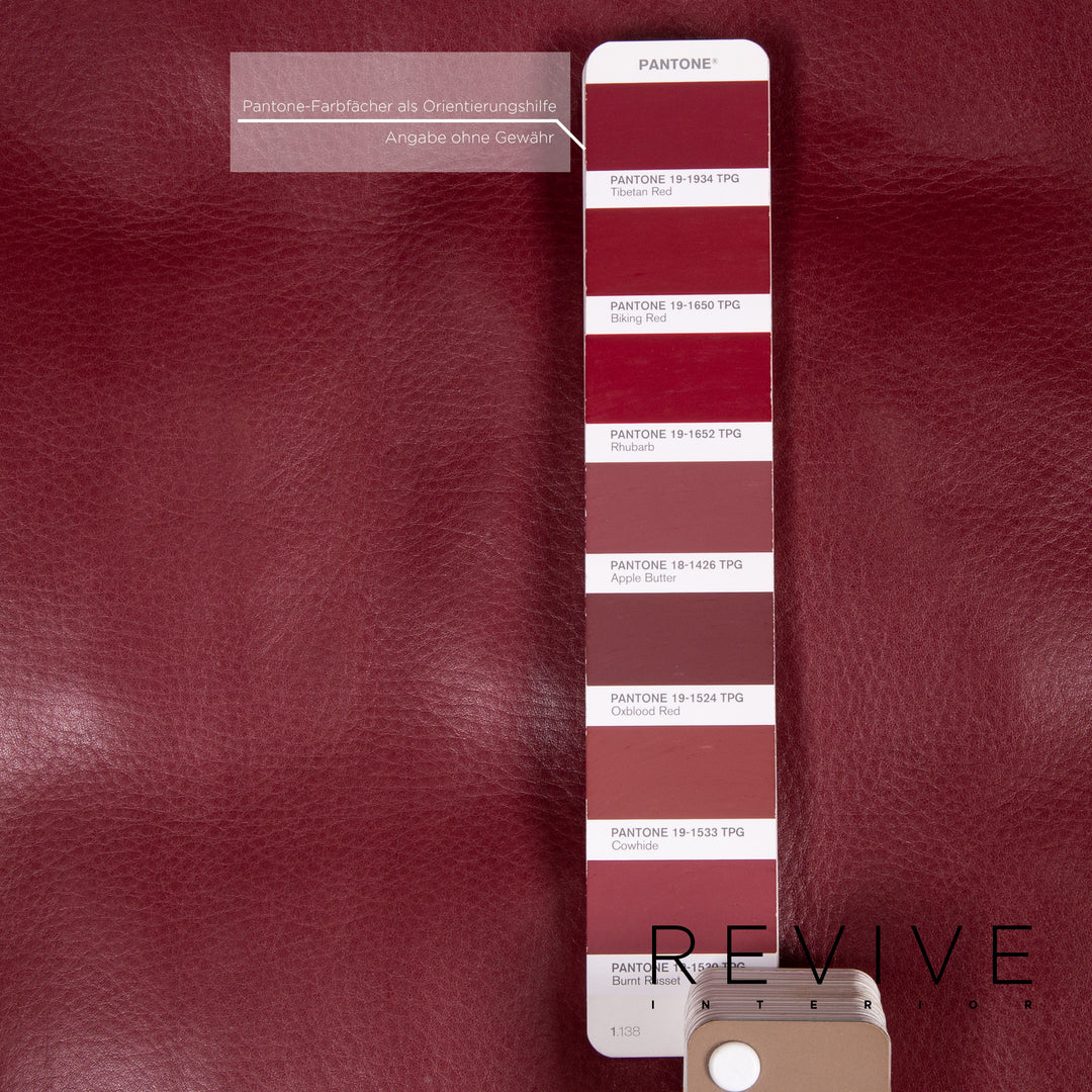 de Sede DS 17 Leder Sofa Rot Weinrot Dreisitzer Couch #14279