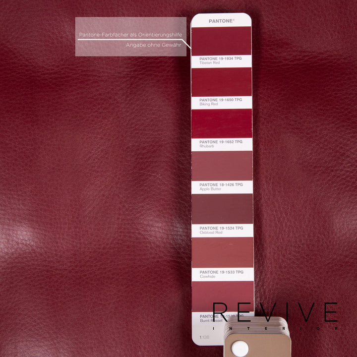 de Sede DS 17 Leder Sofa Rot Weinrot Dreisitzer Couch #14279