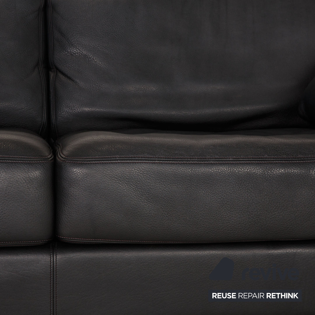 de Sede DS 17 Leder Sofa Schwarz Dreisitzer Couch