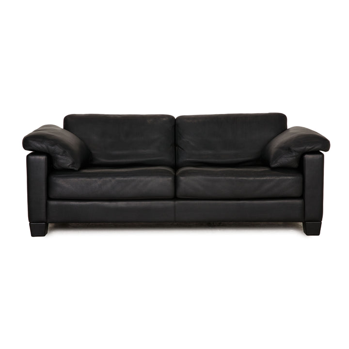 de Sede DS 17 Leder Sofa Schwarz Dreisitzer Couch