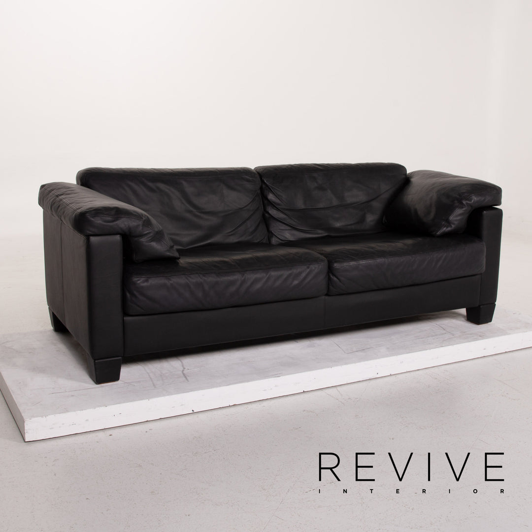 de Sede ds 17 leather sofa black two-seater #14592