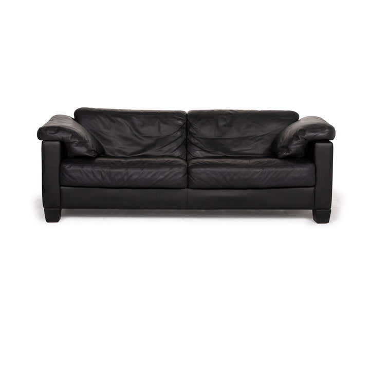 de Sede ds 17 leather sofa black two-seater #14592