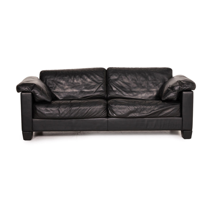 de Sede DS 17 Leder Sofa Schwarz Zweisitzer Couch