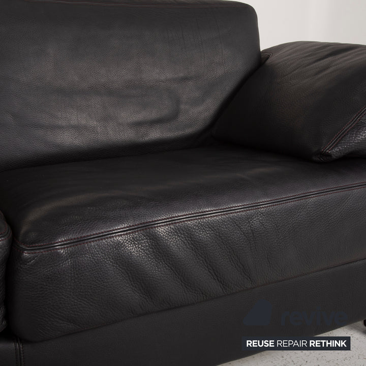 de Sede ds 17 Leder Sofa Schwarz Dreisitzer