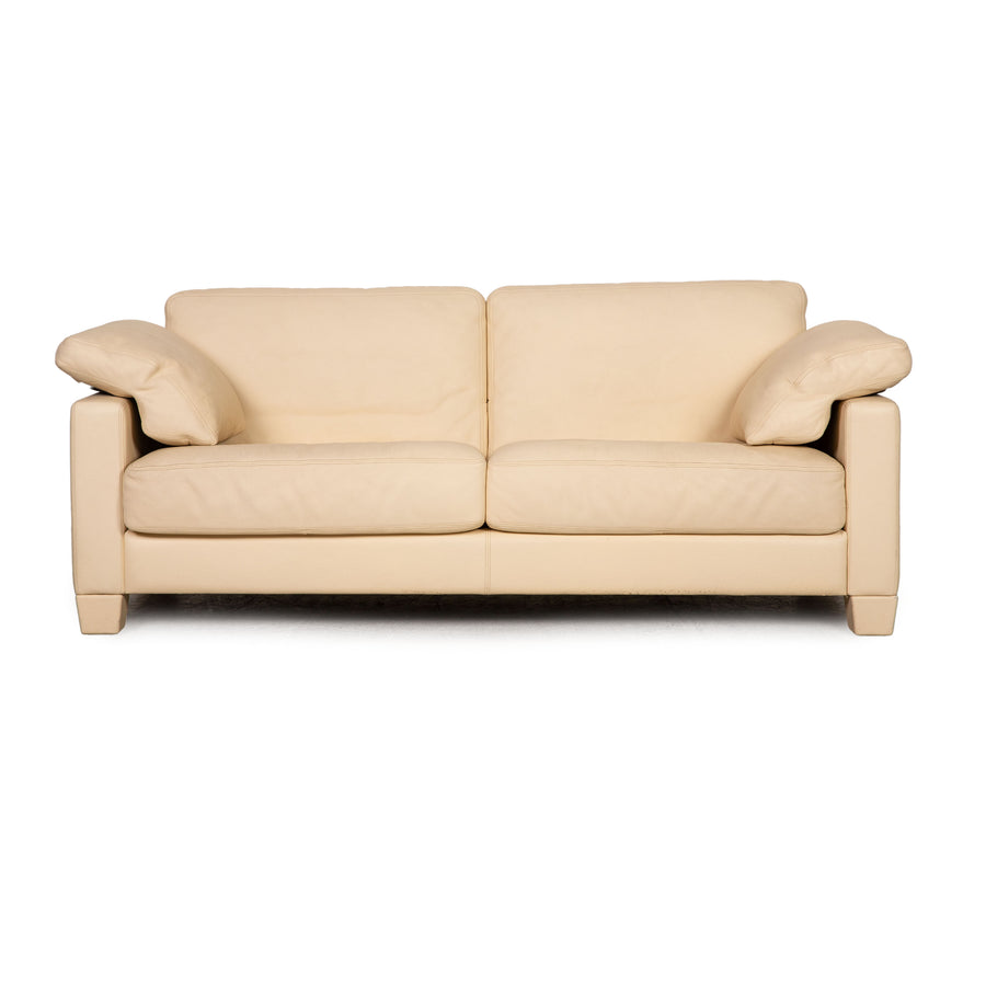 de Sede DS 17 Leder Zweisitzer Creme Sofa Couch