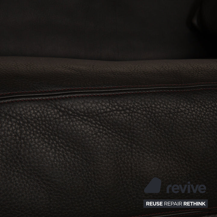 de Sede DS 17 Leder Zweisitzer Schwarz Sofa Couch
