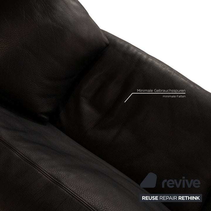 de Sede DS 17 Leder Zweisitzer Schwarz Sofa Couch