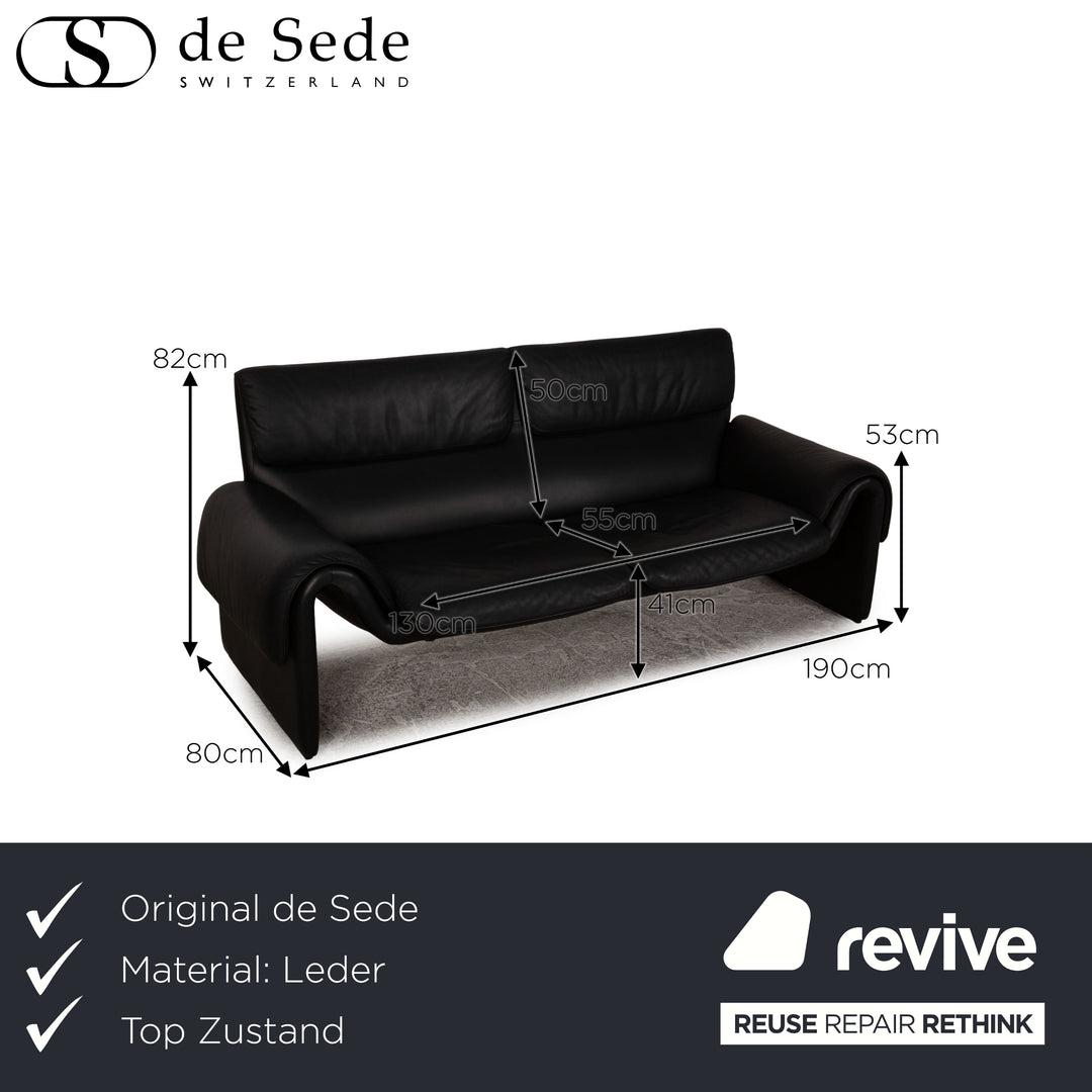 De Sede ds 2011 Leder Zweisitzer Schwarz Sofa Couch