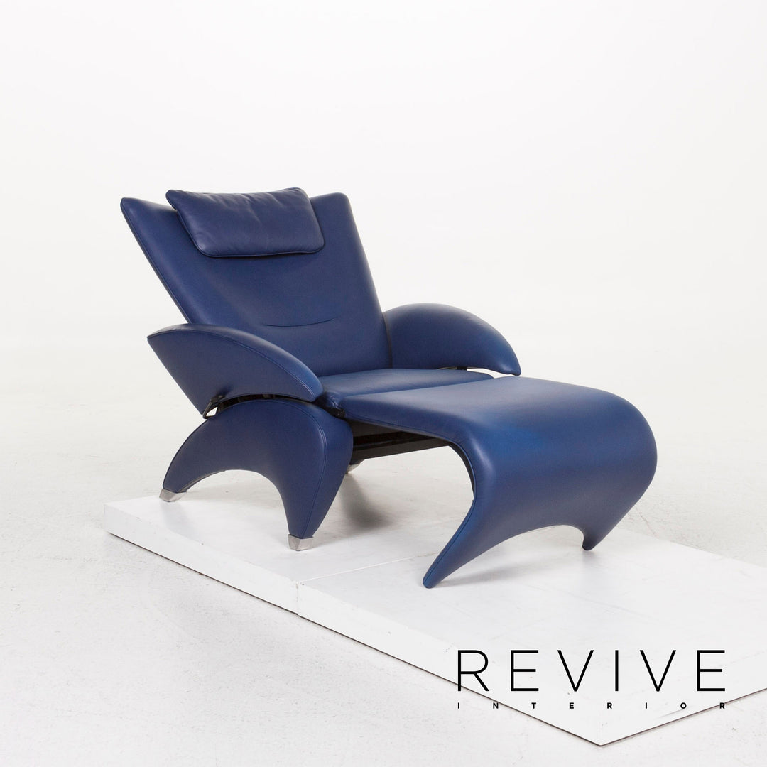 de Sede DS 260 leather armchair blue recliner relax function function #12937