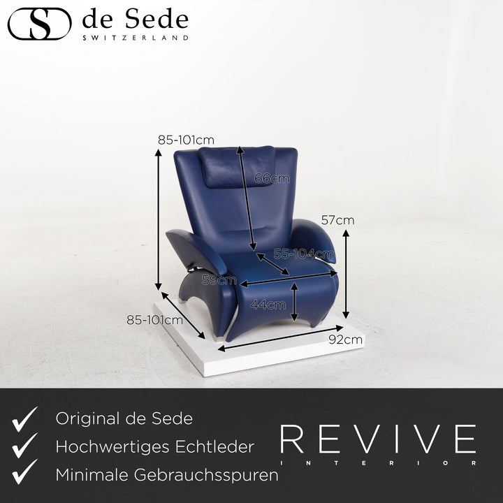 de Sede DS 260 leather armchair blue recliner relax function function #12937