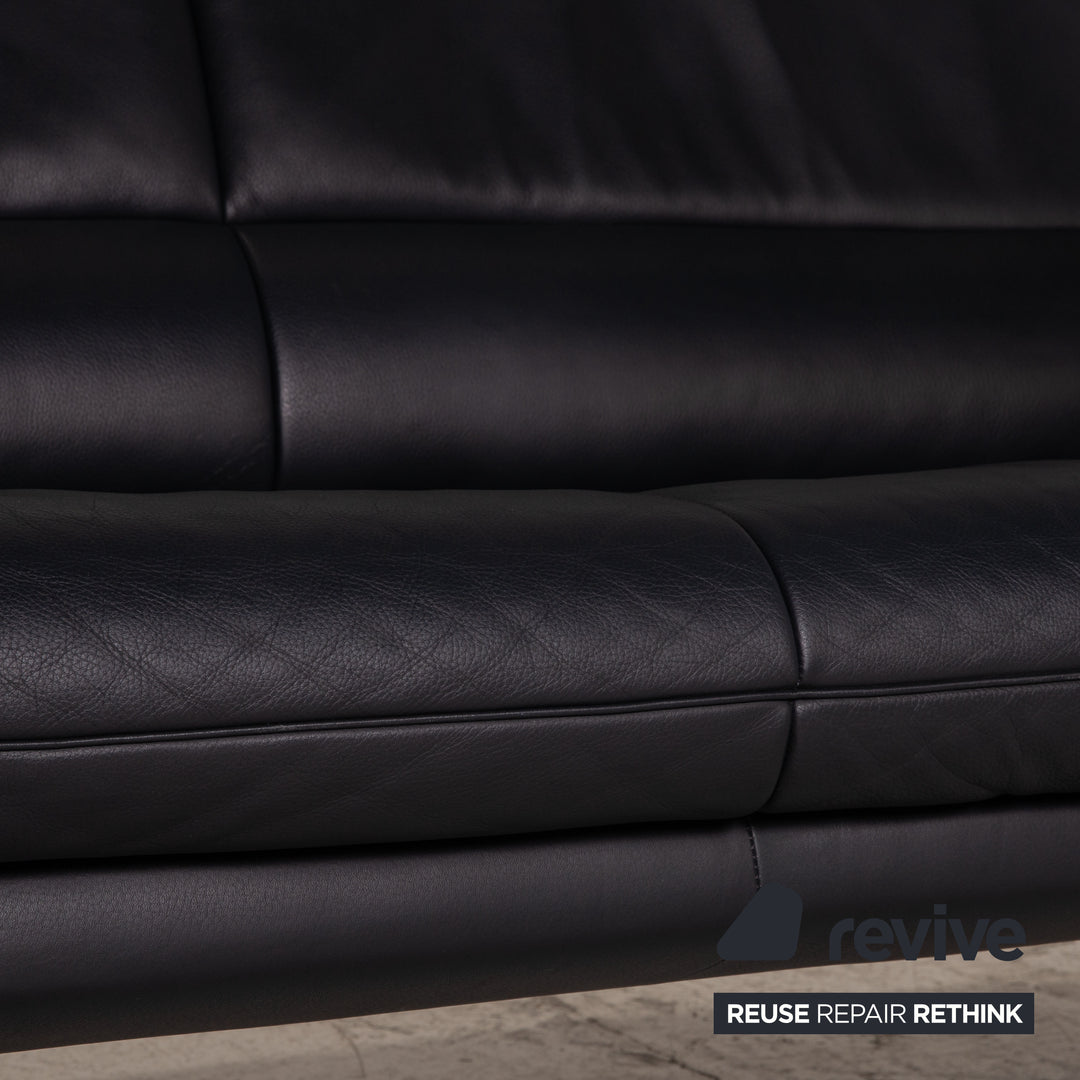 de sede DS 320 leather sofa dark blue two-seater couch