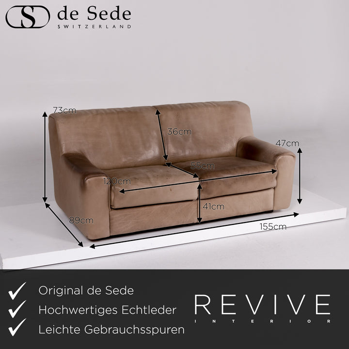 de Sede DS 42 Leder Sofa Braun Zweisitzer Couch #10340