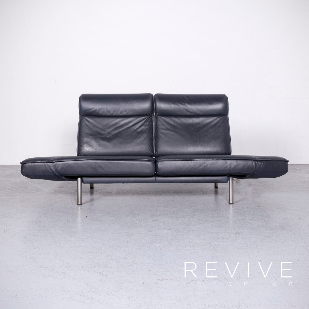 de Sede DS 450 Designer Leder Sofa Blau Echtleder Dreisitzer Couch #6865