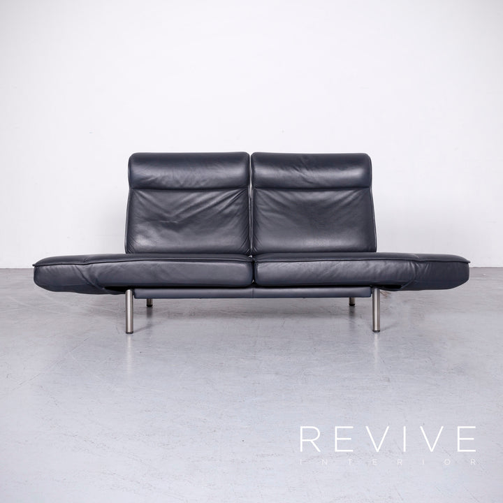 de Sede DS 450 Designer Leder Sofa Blau Echtleder Dreisitzer Couch #6865