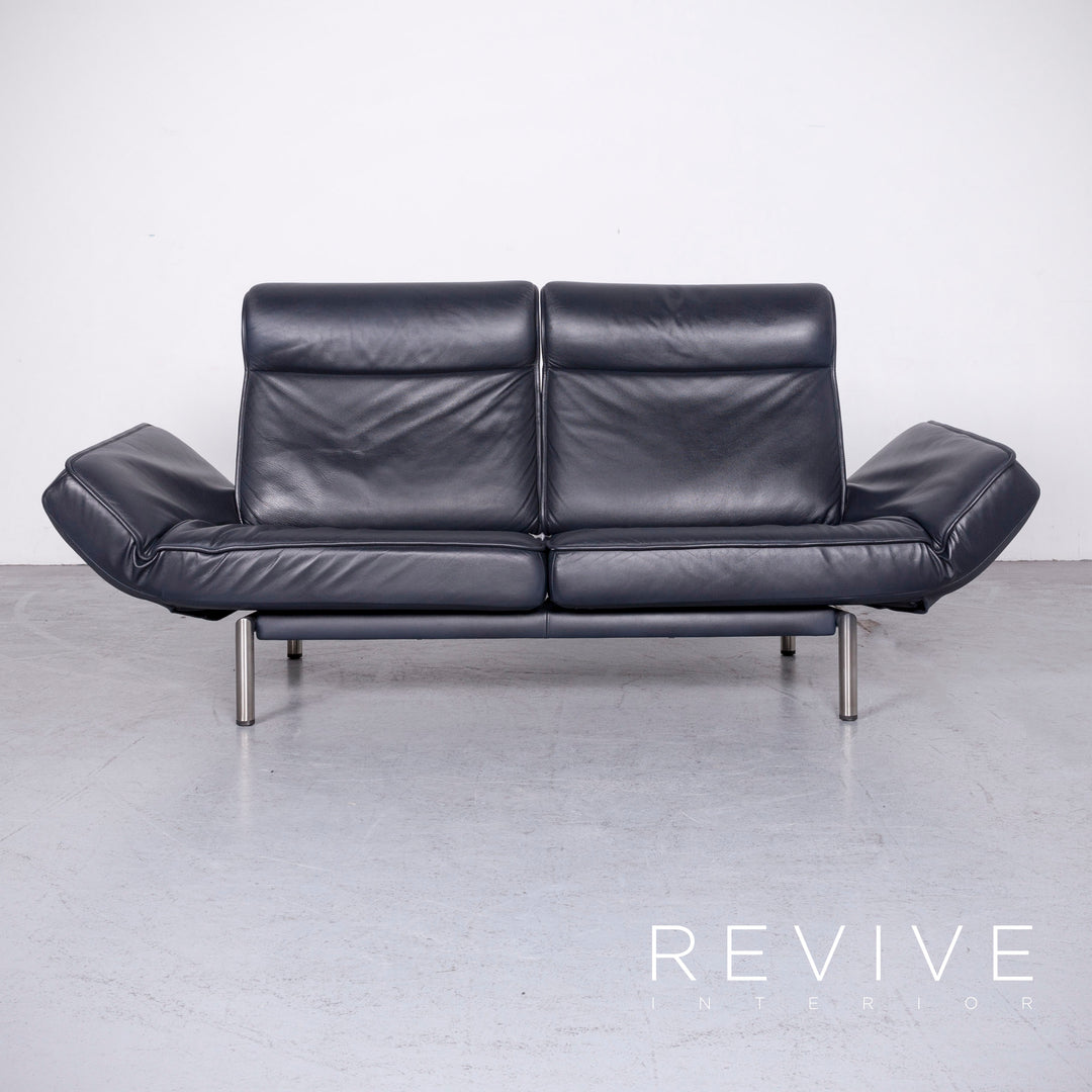 de Sede DS 450 Designer Leder Sofa Blau Echtleder Dreisitzer Couch #6865